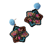 
              Boho Embroidered Flower Earrings
            