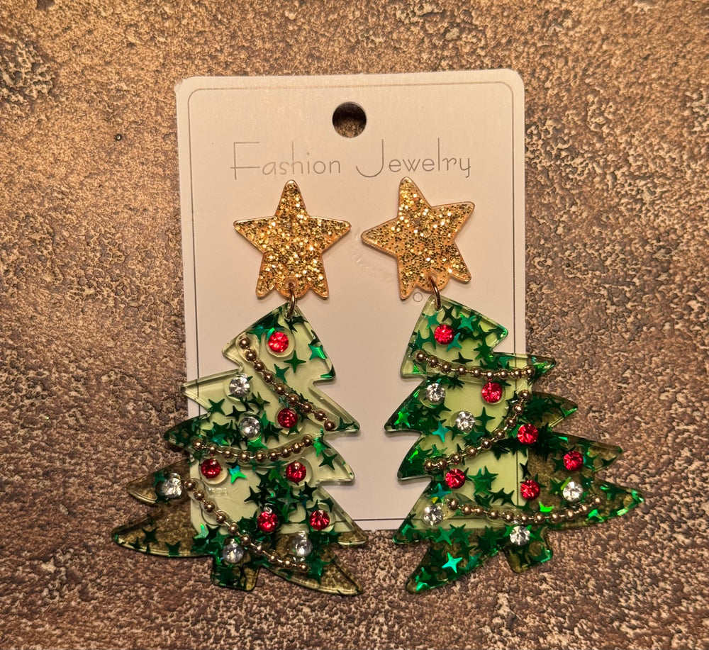 Christmas Tree Acrylic Earrings