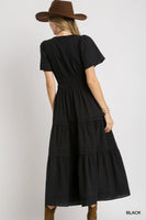 
              Black Tiered Maxi Dress
            