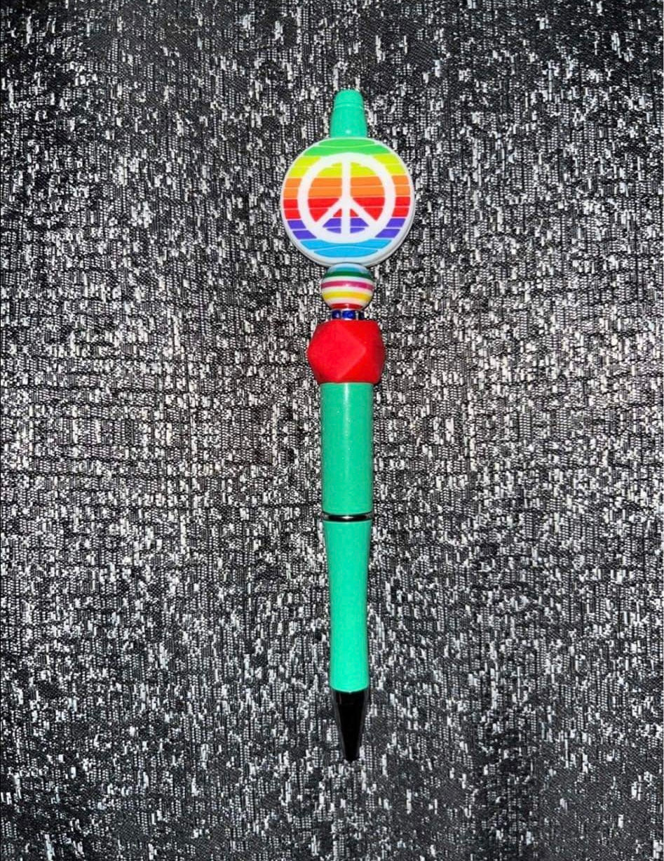 Peace Sign Bead Pen