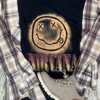 Retro Nirvana Oversized Flannel Overlay-Large