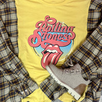 Retro Rolling Stones Oversized Flannel Overlay-2X