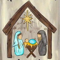 Oh Come Let Us Adore Him Christmas Garden Flag