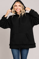 
              Casual Faux Fur Lined Hoodie-Black
            