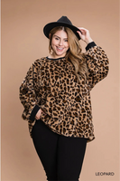 
              Trendy Animal Print Pullover Top
            