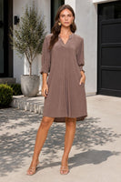 
              Dear Scarlett Lizzy Petal Dress - Elegant Women's Dress - Mocha
            