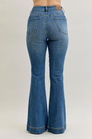 
              Judy Blue Flare Tummy Control Double Button Jeans-Regular
            