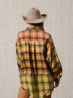 
              Frayed Hem Plaid Shirt
            