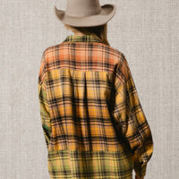 Frayed Hem Plaid Shirt