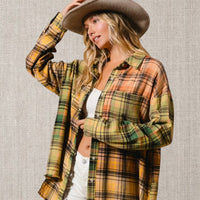 Frayed Hem Plaid Shirt