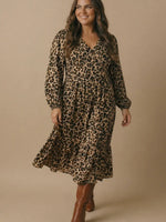 
              Animal Print Empire Silhouette Midi Dress
            