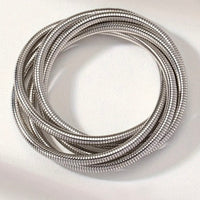 Layered Twist Spring Bracelet Set-Silver