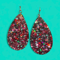 
              Holiday Magic Glitter Acrylic Teardrop Earrings
            