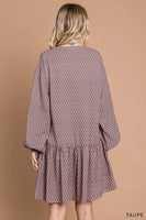 
              Boho Tile Print Babydoll Dress
            