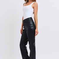 Judy Blue Faux Leather Jeans-Black