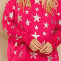 Foil Star Printed Sweater