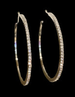 
              Rhinestone Hoop Earrings-Silver
            