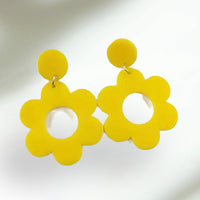 Retro Flower Earrings-Yellow