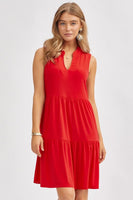 
              Lizzy Tiered Dress-Red
            