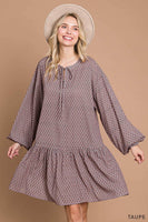 
              Boho Tile Print Babydoll Dress
            