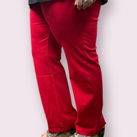 Magic Slim Straight Pants-Red