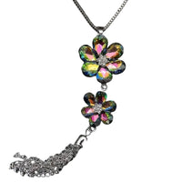 Flower Power Rhinestone Necklace-Multi AB