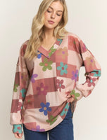 
              Retro Vibes Floral Print Relaxed Top
            