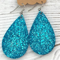 Glitter Acrylic Teardrop Earrings