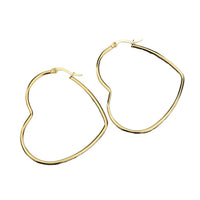 Golden Hollow Heart Hoop Earrings