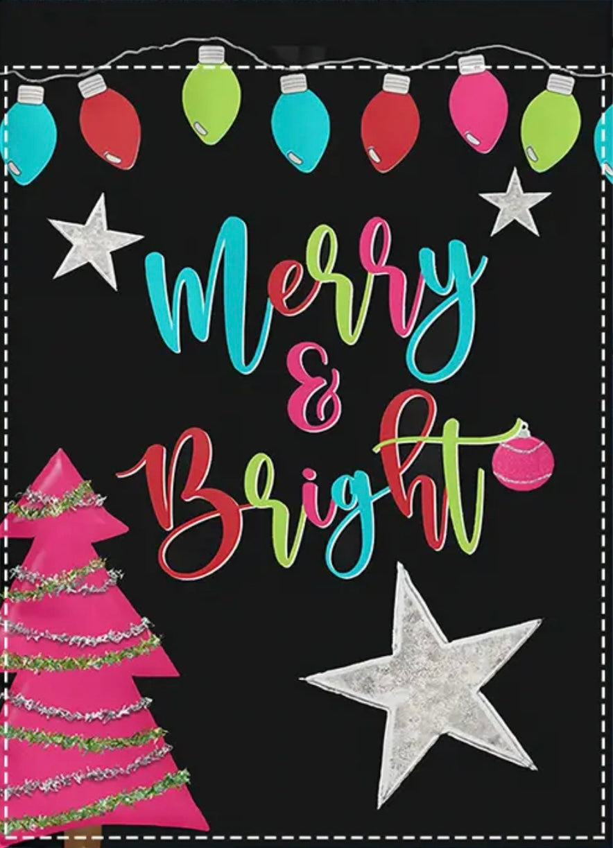 Merry & Bright Christmas Garden Flag