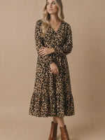 
              Animal Print Empire Silhouette Midi Dress
            