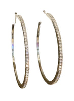 
              Rhinestone Hoop Earrings-Silver
            