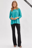 
              Classic Round Neck Top-Emerald
            