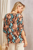 
              Mocha Splash V-Neck Top
            