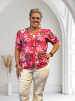 
              Rose Floral Print Puff Sleeve Blouse
            