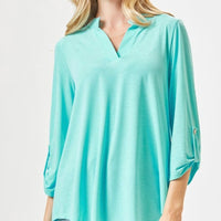 Lizzy Neon Blue Tunic Top