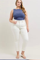 
              Judy Blue High Waist Aurora Weekender-White
            