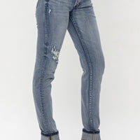 Judy Blue Button Fly Cuffed Boyfriend Jeans