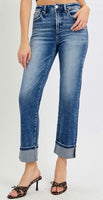 
              Risen Tummy Control High Rise Straight Jeans
            