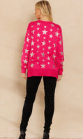 
              Foil Star Printed Sweater
            