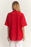 
              Red Eyelet Woven Top | Women's Boho Casual Tops – Bella Grace
            