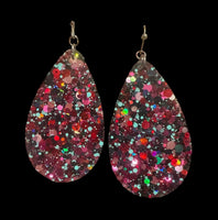 
              Holiday Magic Glitter Acrylic Teardrop Earrings
            