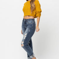 Judy Blue Cuffed Destroy Boyfriend Jeans