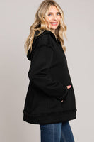 
              Casual Faux Fur Lined Hoodie-Black
            