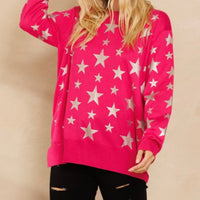 Foil Star Printed Sweater