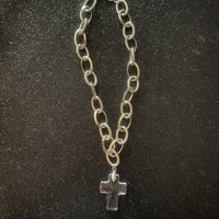 Clear Cross Chunky Chain Necklace