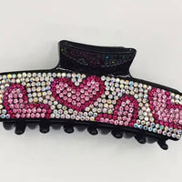 Rhinestone Pink Heart Hair Clip