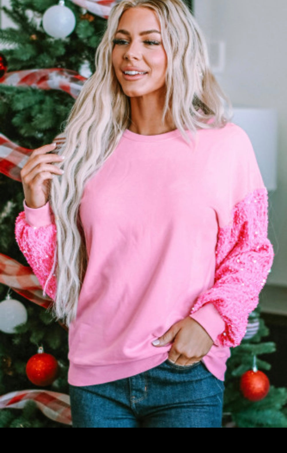 Pink Bubble Sequin Sweatshirt