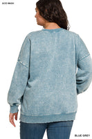 
              Plus Acid Wash Fleece Hi-Low Hem Pullover
            