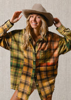 
              Frayed Hem Plaid Shirt
            